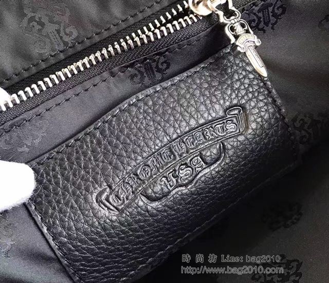 chrome hearts包 克羅心經典翻蓋手提包 純銀配飾 手工刺繡鑲皮十字架 克羅心手提公事包  gjc1531